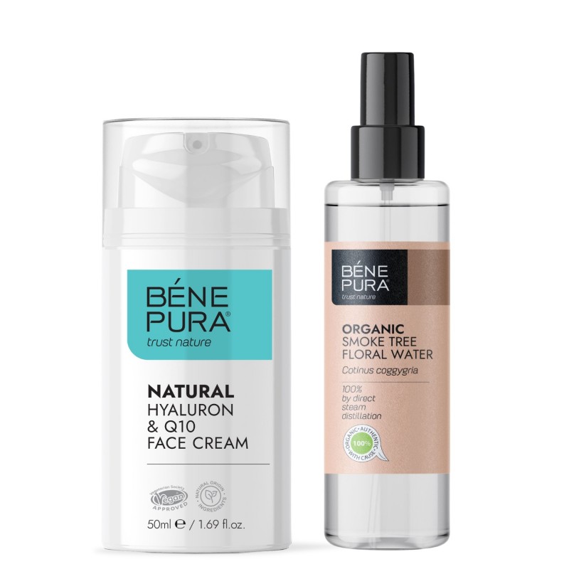 Bio Dūmų Medžio Gėlių vanduo ir Hyaluron & Q10 veido kremas - GMC