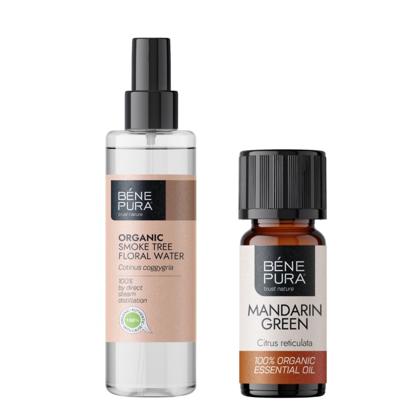 Bio Dūmų Medžio Gėlių vanduo ir Bio Mandarinų Eterinis aliejus - GMC