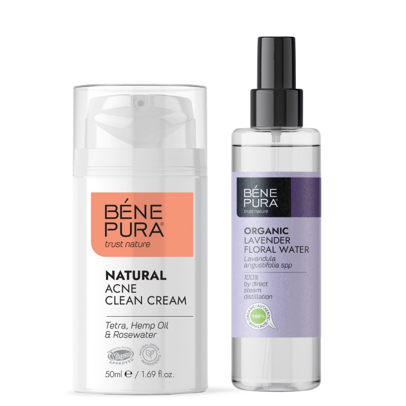 Veido kremas nuo spuogų ir Bio Levandų Gėlių vanduo - GMC