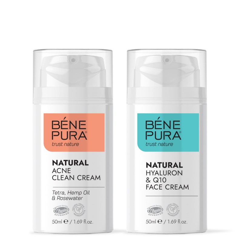 Veido kremas nuo spuogų ir Hyaluron & Q10 veido kremas - GMC