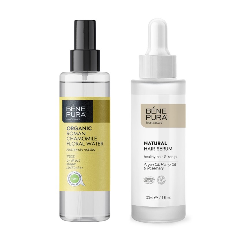Plaukų serumas ir Bio Romos Ramunėlių Gėlių vanduo - GMC