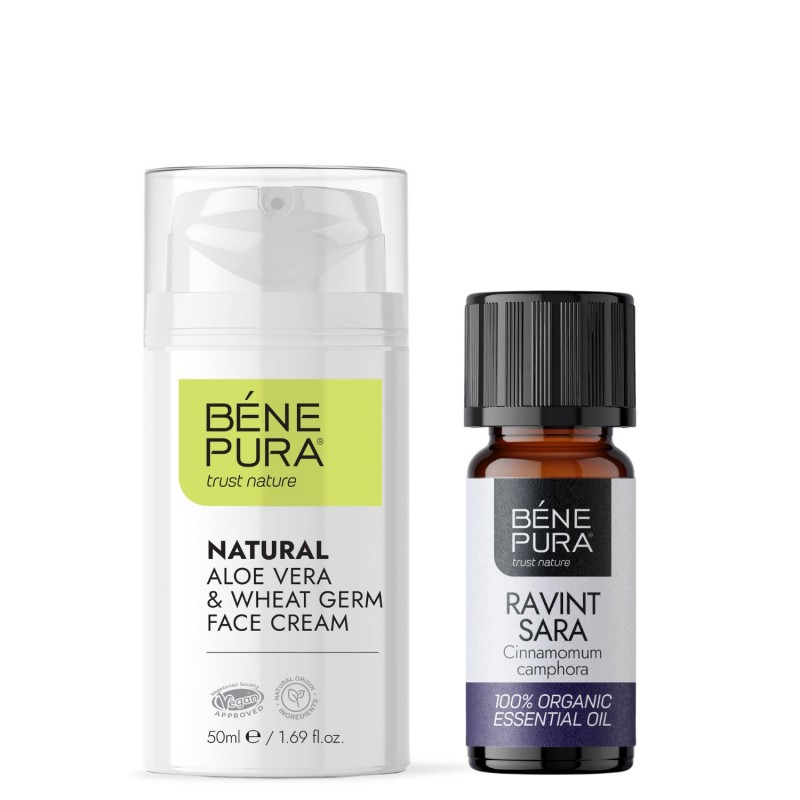 Aloe Vera veido kremas ir Bio Ravintsarų Eterinis aliejus - 