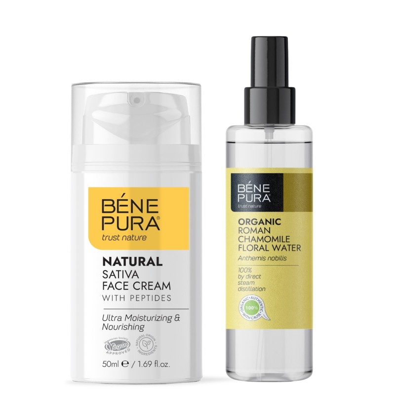 Bio Romos Ramunėlių Gėlių vanduo ir Drėkinamasis veido kremas - GMC