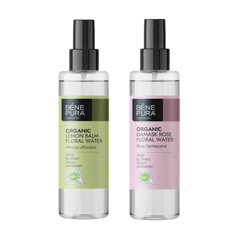Bio Melisų Gėlių vanduo ir Bio Damaskinių Rožė Rožių vanduo - GMC