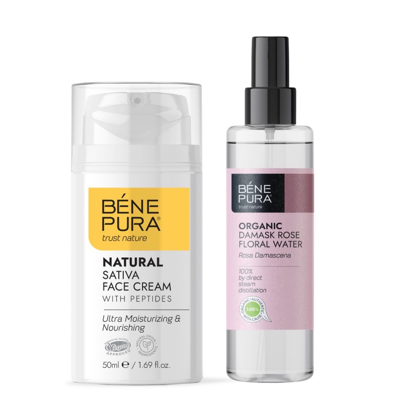 Drėkinamasis veido kremas ir Bio Damaskinių Rožė Rožių vanduo - GMC