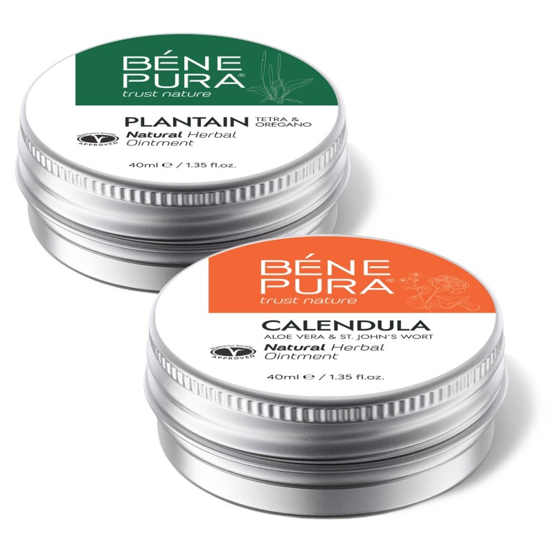 Tepalas nuo Niežėjimo su Gyslotis ir Tepalas nuo nudegimų ir žaizdų su Medetka, Alaviju ir Jonažole - GMC