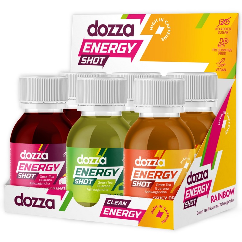 6x Pack DOZZA Energy Rainbow Pack Energy shots - 60ml - Energetiniai gėrimai
